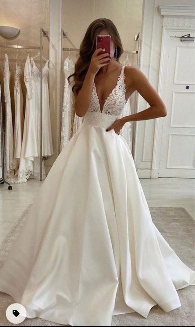 White V Neck Satin Lace Long Prom Dress Evening Dress Secondary image