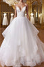 White v neck tulle long prom Dress white tulle evening Dress