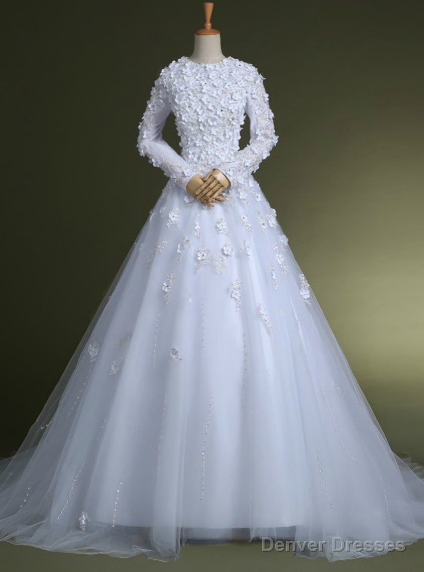 White Wedding gowns floor length bridal gown wedding bride dresses Main image