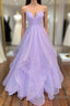 Wholesale  Ball Gown A-Line Prom Dress Sparkle & Shine Dress Formal Wedding Party Floor Length Sleeveless Sweetheart Tulle Backless With Pleats Ruffles