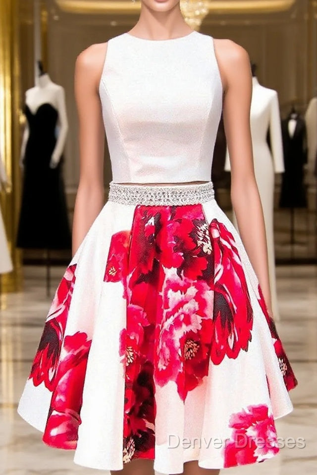 Whte V-Neck Short Homecoming Dress Main image