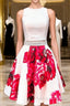 Whte V-Neck Short Homecoming Dress