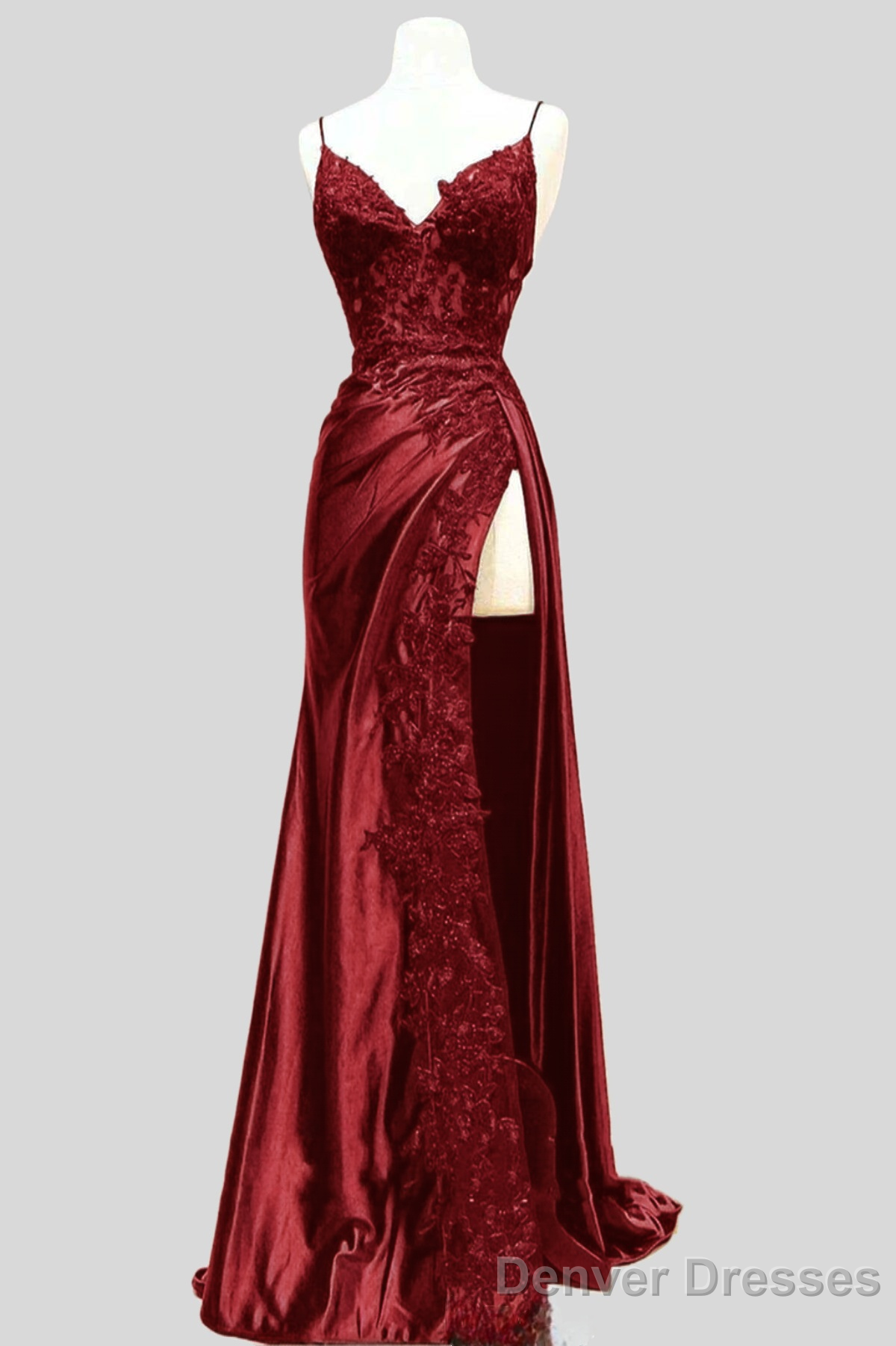 Wine Red Appliques Mermaid Long Formal Dress Main image
