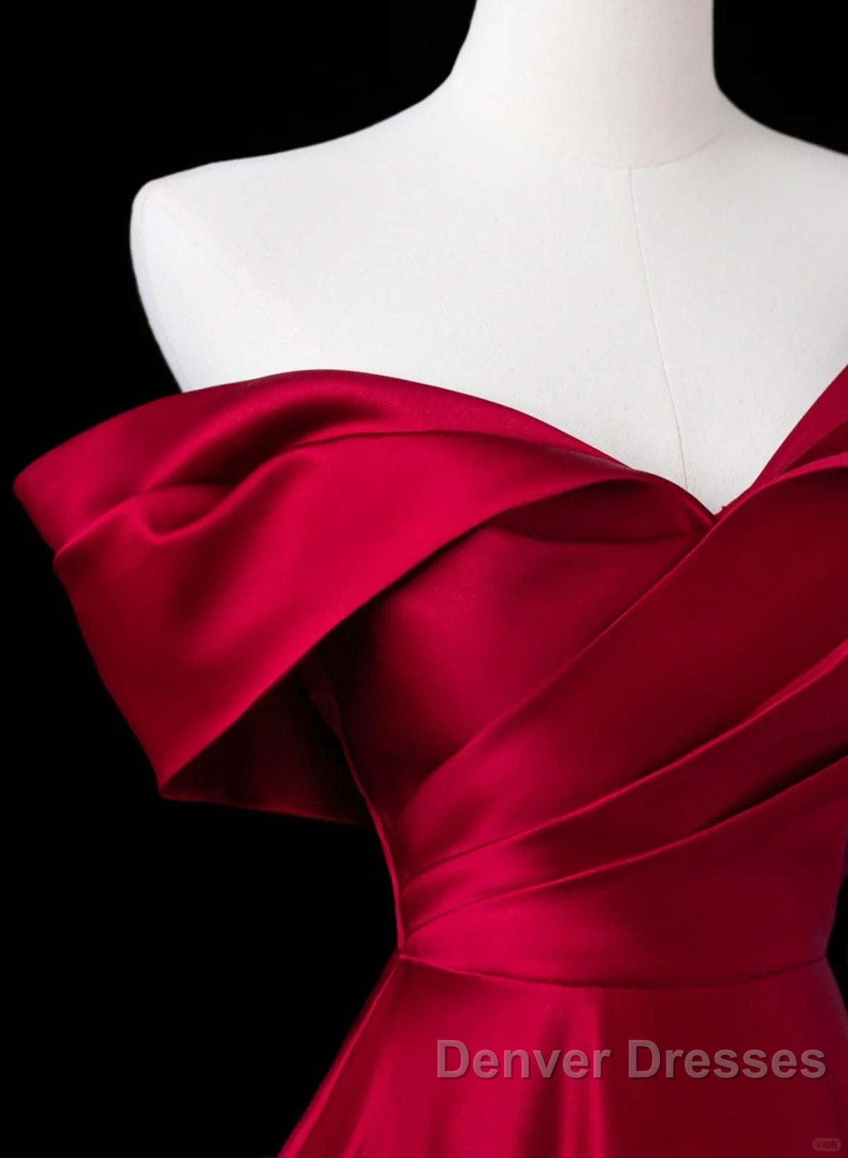 Wine Red Satin A-Line Prom Dress, Wine Red Evening Dress Formal Dress
