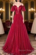 Wine Red Straps Off Shoulder Long Prom Dress Party Dress, Formal Gown Evening Dress