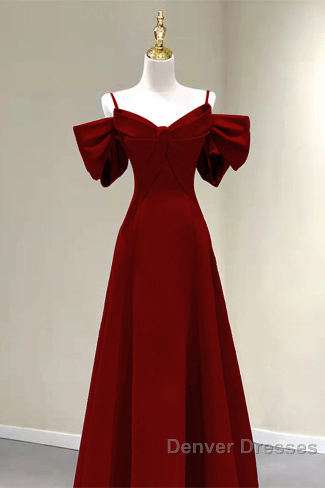 Wine Red Straps Sweetheart Long Formal Dress, A-Line Wine Red Prom Dress Secondary image