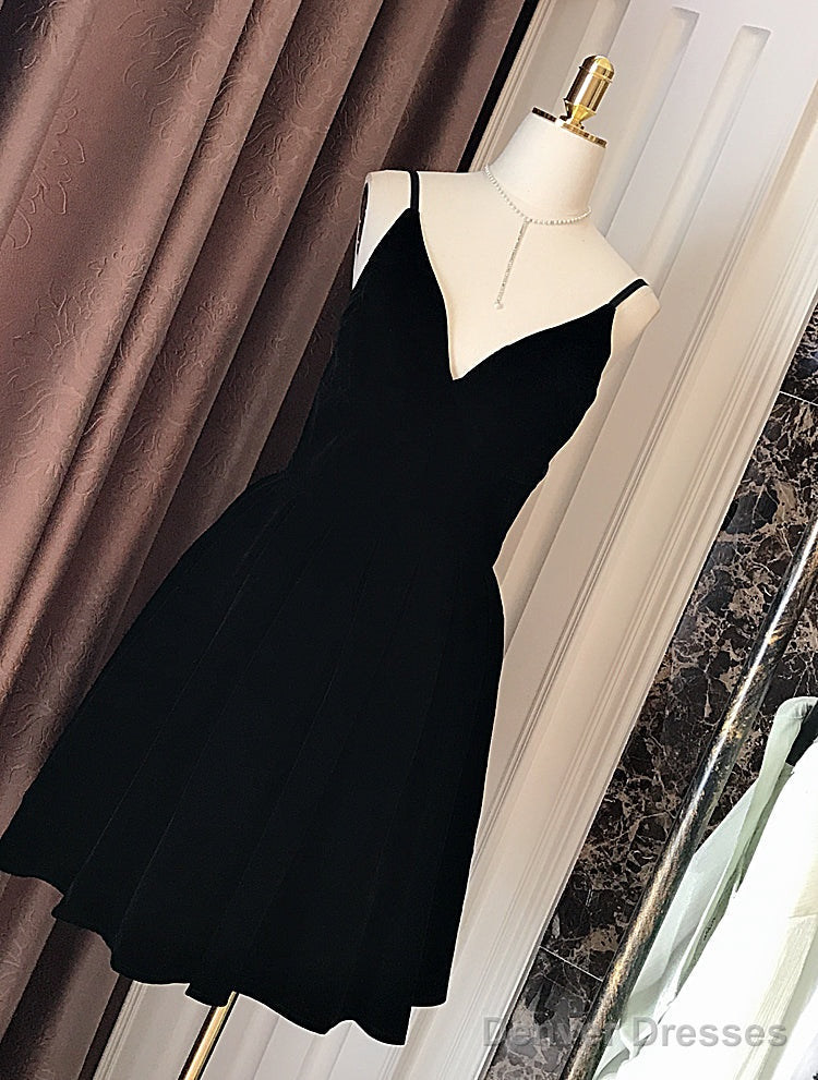 Wine Red Velvet Short V Back Homecoming Dress Party Dress, Dark Red Short Prom Dress