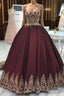 Wine Red Wedding Dress,Burgundy Wedding Gowns Prom Dress