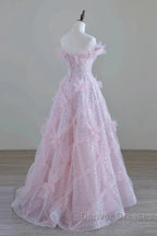 Women High Feeling Pink Fairy Prom Dress Long Party Dress