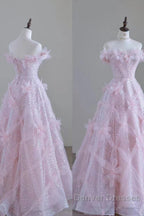 Women High Feeling Pink Fairy Prom Dress Long Party Dress
