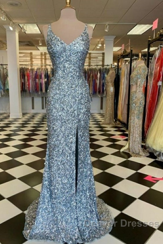 WomenS Spaghetti Straps Sequins Sparkly Prom Dress Formal Graduation Evening Dress
