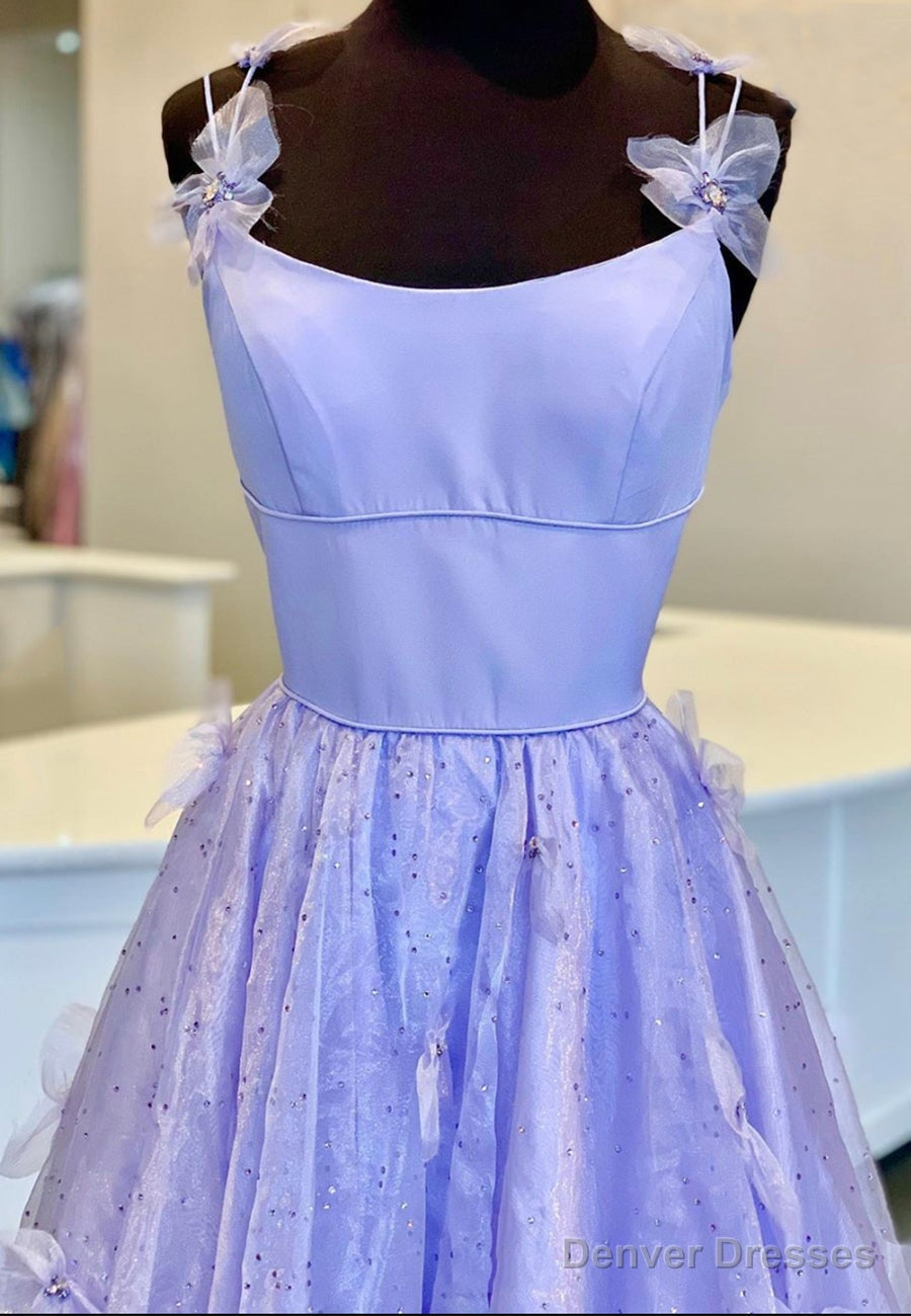 Purple Tulle Long A-Line Prom Dresses, Pink Evening Dresses Secondary image