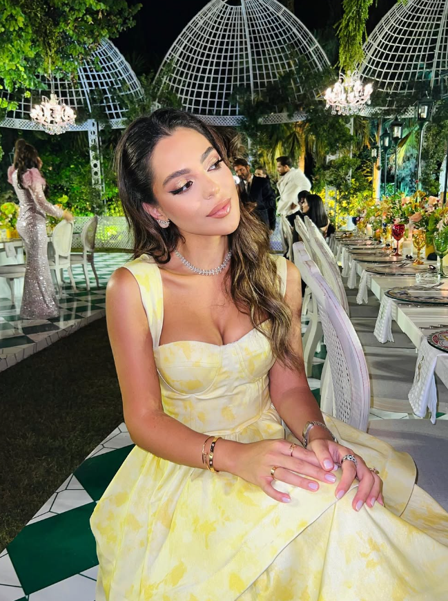 Yellow Layered Satin Long A Line Prom Dress