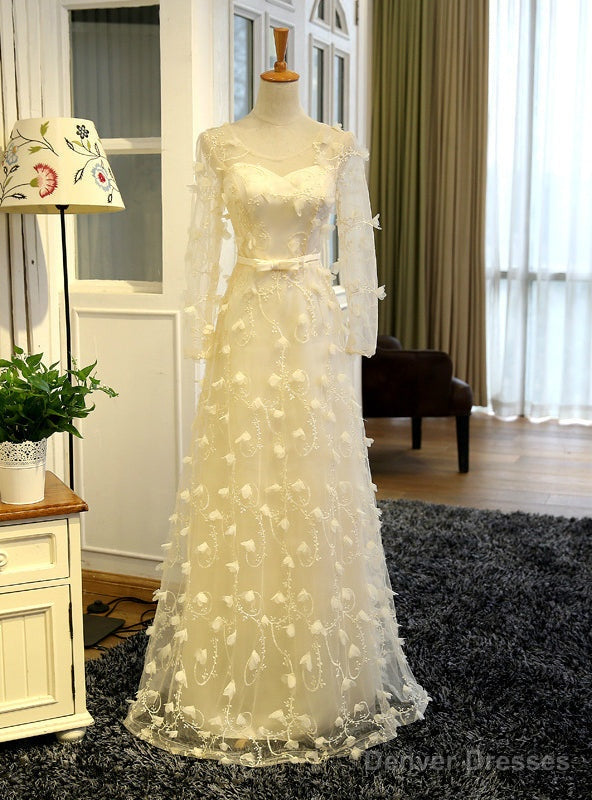 Yellow Long Sleeve Appliques Bridesmaid Dress Main image