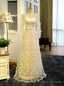 Yellow Long Sleeve Appliques Bridesmaid Dress