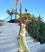 Yellow One Shoulder Prom Dress, Evening Dress, Floor Length Party Gowns