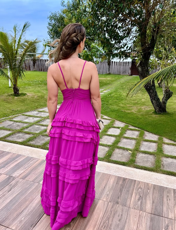 New Purple V-Neck Prom Dress, Graduation Party Dress