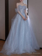 A-Line Party Dresses Elegant Dress Wedding Guest Prom Floor Length Sleeveless Off Shoulder Sequined with Sequin dress to impress