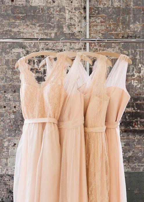 Party Dress Long Dress, 2024 New Arrival Blush Pink Long Tulle Cheap Bridesmaid Dresses