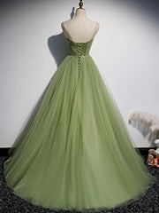 Bridesmaid Dresses Color Palettes, Green Tulle Long Prom Dress, Green Tulle Formal Dress