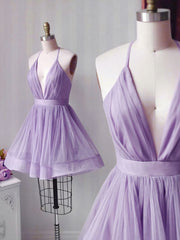 Prom Dresses Online, Simple Pink Tulle Short Prom Dress, Pink Cocktail Dress