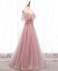 Bridesmaid Dress Colors, Pink Sweetheart Tulle Long Prom Dress, Pink Tulle Formal Dress, 1