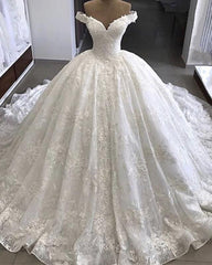 Wedding Dress Simple Elegant, Amazing Off Shoulder Sweetheart Lace Long 2024 Wedding Dresses