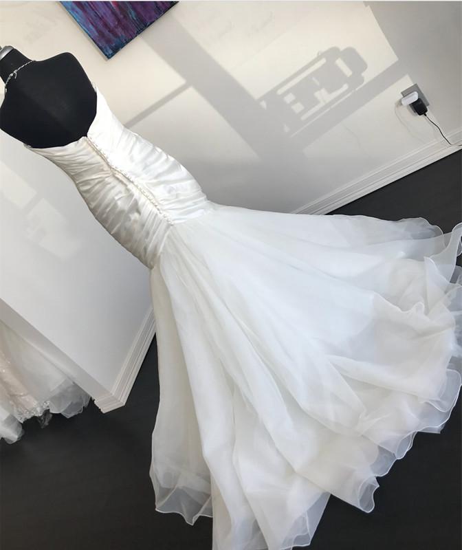 Wedding Dresses Fabric, 2024 Sexy Mermaid Organza With Satin Sweetheart Pleated Wedding Dresses