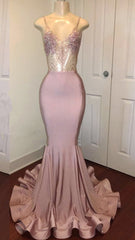 Party Dress Dresses, Sexy Mermaid Dusty Rose Sweetheart Shiny Backless Long Prom Dress 2024