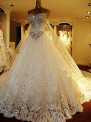 Wedding Dress Under 201, Rhinestone A Line Champagne Sweetheart Sleeveless Backless Applique Wedding Dresses