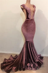 Prom Dresses 2032 Short, 2024 New Arrival Mermaid Velvet Grape Open Front Backless Prom Dresses