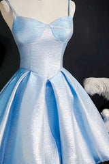 Bridesmaids Dresses Purple, Princess Blue High-Waist A-Line Short Homecoming Dress