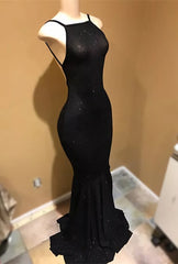 Prom Dress Off Shoulder, 2024 Black Mermaid Backless Halter Long Prom Dresses