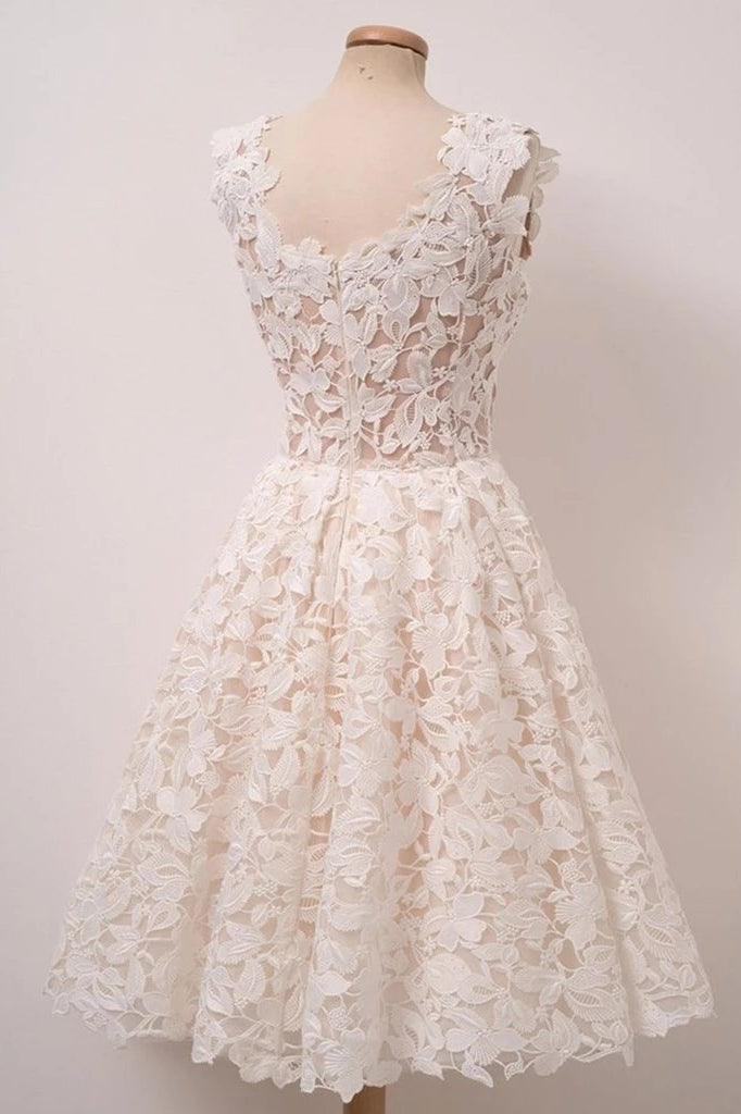 Rustic Wedding, Chic A-line Short Lace Homecoming Dresses
