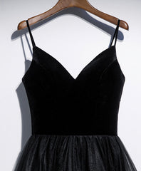 Gorgeou Dress, Black V Neck Tulle Short Prom Dress, Black Tulle Homecoming Dress