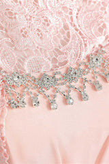 Prom Shoes, Pink Rhinestone Half Sleeve A-Line Long Mother of the Bride Dress