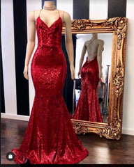 Bridesmaids Dresses Short, 2024 Sexy Halter Sequins Red Mermaid Prom Dresses