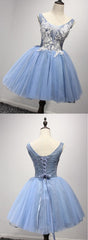 Party Dresses Night, Luxurious A-line Straps Knee Length Short Tulle Homecoming Dresses