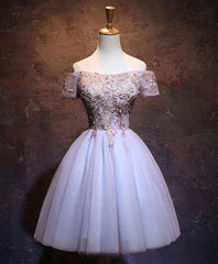 Prom Dress Shopping Near Me, Cute Lace Applique Tulle Short Prom Dress, Homecoming Dress