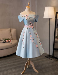 Pink Formal Dress, Blue Cute Short Prom Dress, Blue Homecoming Dress