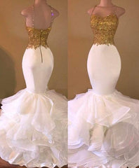 Wedding Photo, 2024 Mermaid Spaghetti Straps Organza Floor-Length Prom Dresses