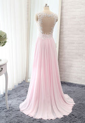Sequin Dress, Chiffon Princess/A-Line Pale Pink Prom Dresses
