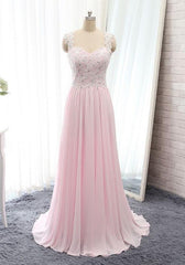 Wedding Guest, Chiffon Princess/A-Line Pale Pink Prom Dresses