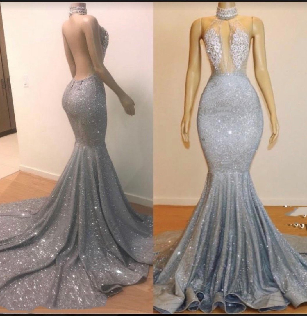 Bridesmaids Dresses Modest, 2024 High Neck  Backless Sexy Mermaid Prom Dresses