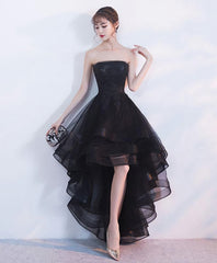 Evening Dresses Online Shop, Black Tulle Lace Short Prom Dress, Black Tulle Homecoming Dress, 1