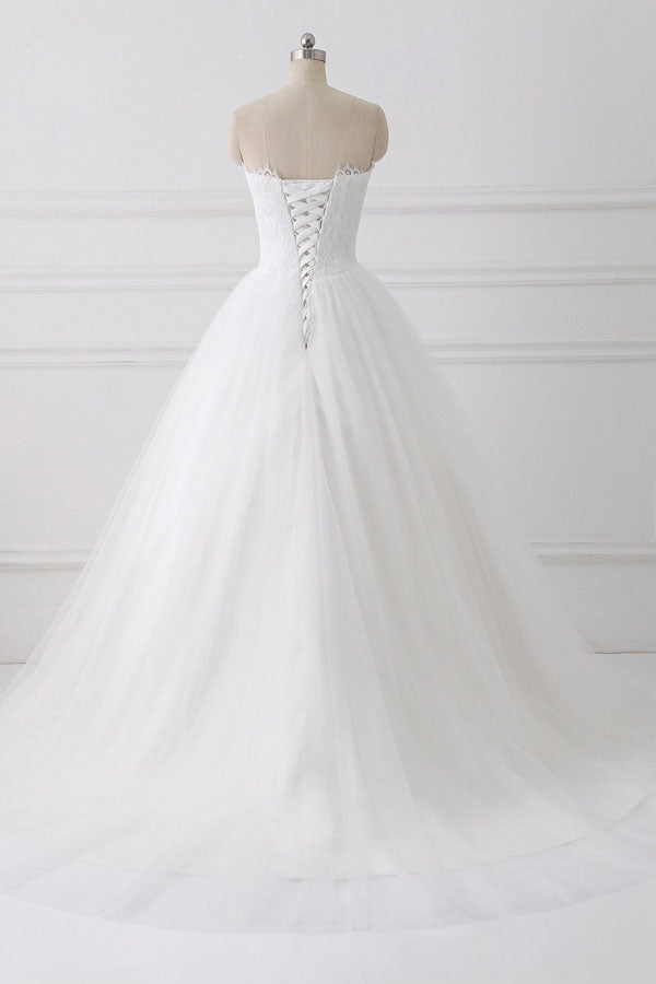 Wedding Dress Budget, Ball Gown Strapless Sleeveless Lace Up Wedding Dresses