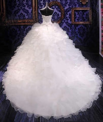 Wedding Dress Budget, Sweetheart Beaded Multilayer Wedding Dresses
