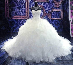 Wedding Dresse Vintage Lace, Sweetheart Beaded Multilayer Wedding Dresses