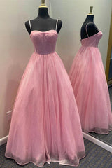 Prom Dresses Online, Spaghetti Straps Sparkly Lilac A Line Prom Dresses Sequin Evening Dresses