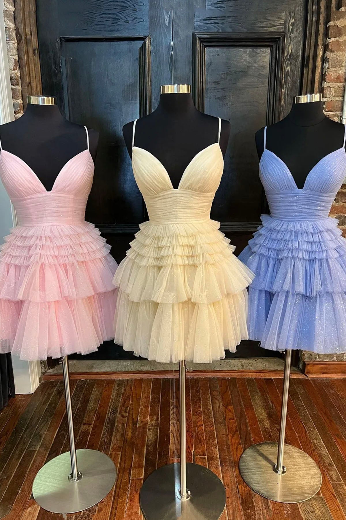 Formal Dress For Girls, Cute Tulle V-Neck Short Prom Dress, A-Line Homecoming Party Dress